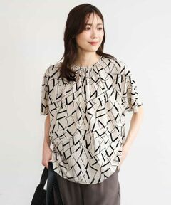 MK MICHEL KLEIN / エムケーミッシェルクラン シャツ・ブラウス | [接触冷感/洗える]アートプリントブラウス