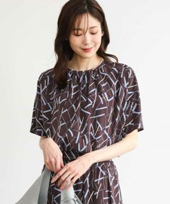 MK MICHEL KLEIN / エムケーミッシェルクラン シャツ・ブラウス | [接触冷感/洗える]アートプリントブラウス