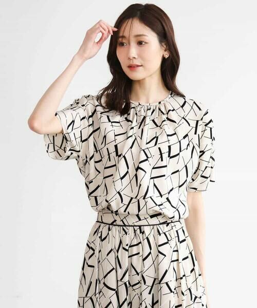 MK MICHEL KLEIN / エムケーミッシェルクラン シャツ・ブラウス | [接触冷感/洗える]アートプリントブラウス | 詳細7