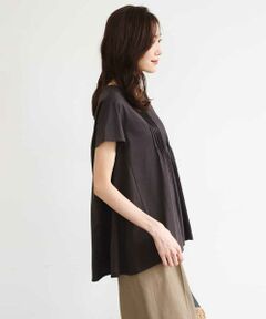 MK MICHEL KLEIN / エムケーミッシェルクラン カットソー | [接触冷感/洗える]シルケット天竺Aラインカットソー