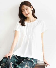 MK MICHEL KLEIN / エムケーミッシェルクラン カットソー | [接触冷感/洗える]シルケット天竺Aラインカットソー