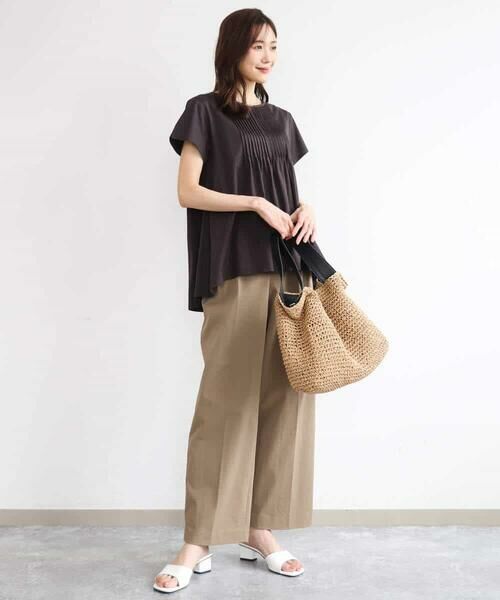 MK MICHEL KLEIN / エムケーミッシェルクラン カットソー | [接触冷感/洗える]シルケット天竺Aラインカットソー | 詳細11