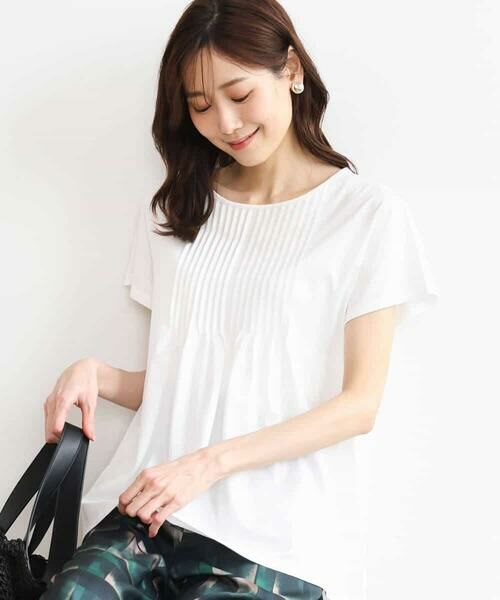 MK MICHEL KLEIN / エムケーミッシェルクラン カットソー | [接触冷感/洗える]シルケット天竺Aラインカットソー | 詳細13