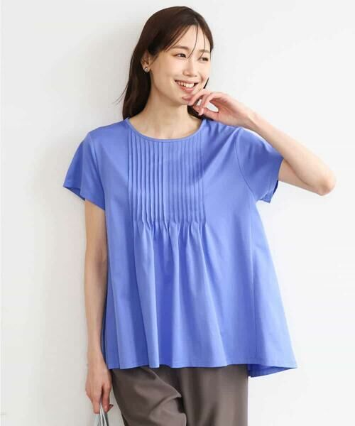 MK MICHEL KLEIN / エムケーミッシェルクラン カットソー | [接触冷感/洗える]シルケット天竺Aラインカットソー | 詳細2