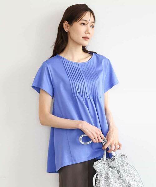 MK MICHEL KLEIN / エムケーミッシェルクラン カットソー | [接触冷感/洗える]シルケット天竺Aラインカットソー | 詳細3