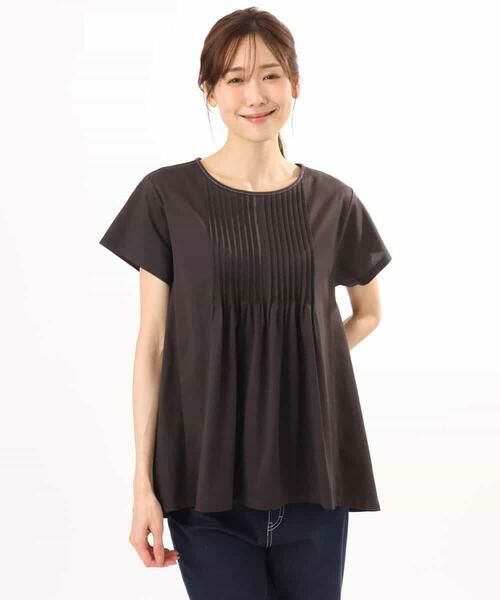 MK MICHEL KLEIN / エムケーミッシェルクラン カットソー | [接触冷感/洗える]シルケット天竺Aラインカットソー | 詳細30