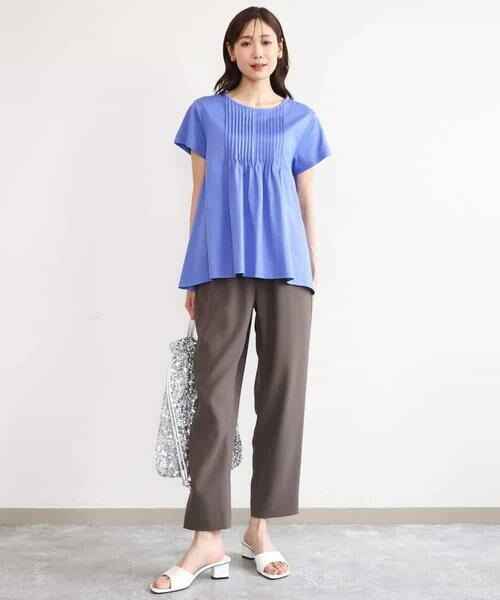 MK MICHEL KLEIN / エムケーミッシェルクラン カットソー | [接触冷感/洗える]シルケット天竺Aラインカットソー | 詳細4