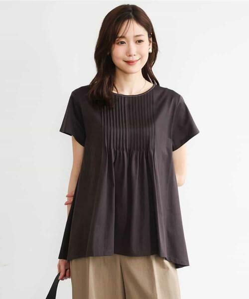 MK MICHEL KLEIN / エムケーミッシェルクラン カットソー | [接触冷感/洗える]シルケット天竺Aラインカットソー | 詳細7