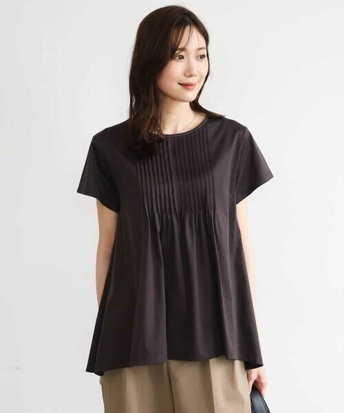 MK MICHEL KLEIN / エムケーミッシェルクラン カットソー | [接触冷感/洗える]シルケット天竺Aラインカットソー | 詳細9