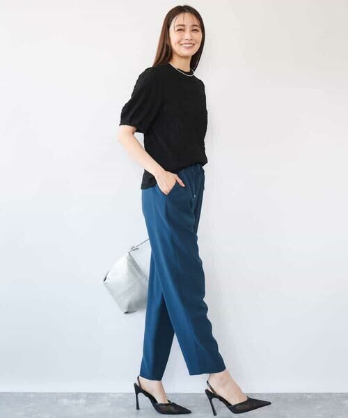 MK MICHEL KLEIN / エムケーミッシェルクラン チノ・ワークパンツ | [瞬美シリーズ/UVカット/接触冷感/速乾/洗える]梨地ジョーゼット テーパードパンツ | 詳細24