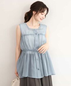 MK MICHEL KLEIN / エムケーミッシェルクラン シャツ・ブラウス | [洗える]スクエアネックシアーブラウス