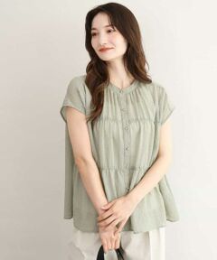MK MICHEL KLEIN / エムケーミッシェルクラン シャツ・ブラウス | [洗える]シャーリングデザインストレッチブラウス