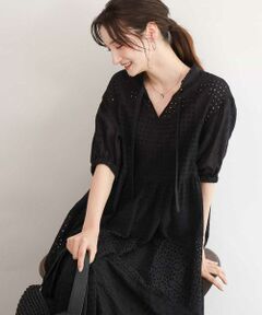 MK MICHEL KLEIN / エムケーミッシェルクラン ロング・マキシ丈ワンピース | [洗える]パッチワークコットンレースワンピース