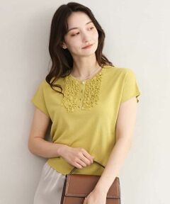 MK MICHEL KLEIN / エムケーミッシェルクラン ニット・セーター | [接触冷感/洗える]ミニフリル フレンチスリーブニット