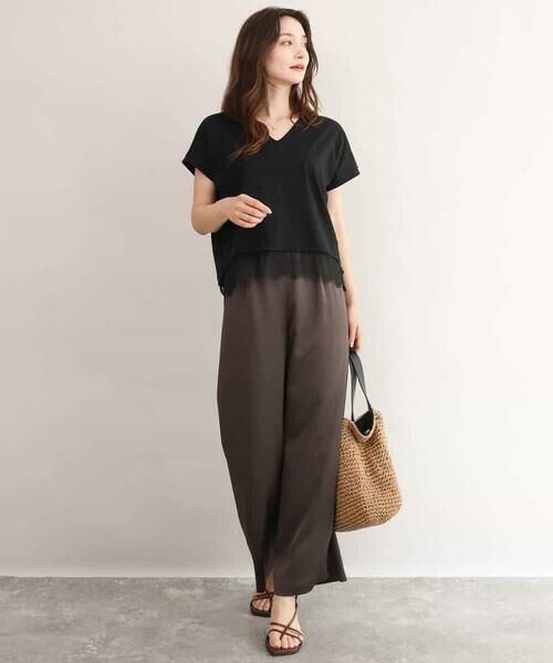 MK MICHEL KLEIN / エムケーミッシェルクラン カットソー | [接触冷感/洗える]ヘムレースデザインVネックカットソー | 詳細7