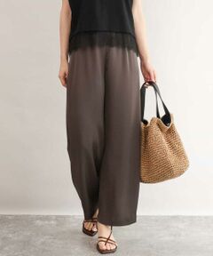 MK MICHEL KLEIN / エムケーミッシェルクラン チノ・ワークパンツ | [接触冷感/洗える]リラクシーサテンワイドパンツ