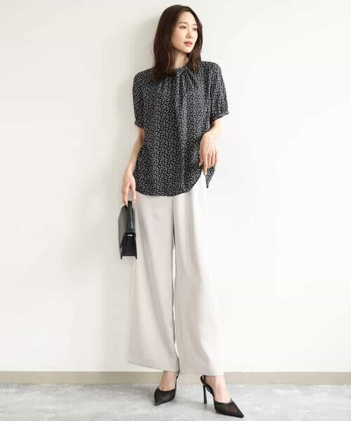 MK MICHEL KLEIN / エムケーミッシェルクラン チノ・ワークパンツ | [接触冷感/洗える]リラクシーサテンワイドパンツ | 詳細23