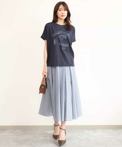 MK MICHEL KLEIN / エムケーミッシェルクラン カットソー | [UVカット/接触冷感/洗える]デザインロゴTシャツ | 詳細3