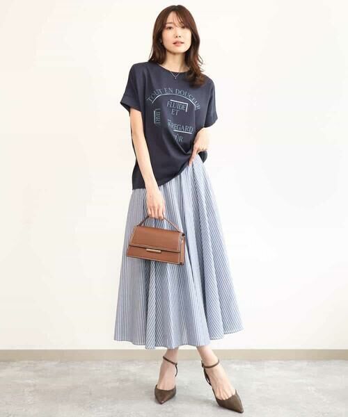 MK MICHEL KLEIN / エムケーミッシェルクラン カットソー | [UVカット/接触冷感/洗える]デザインロゴTシャツ | 詳細4