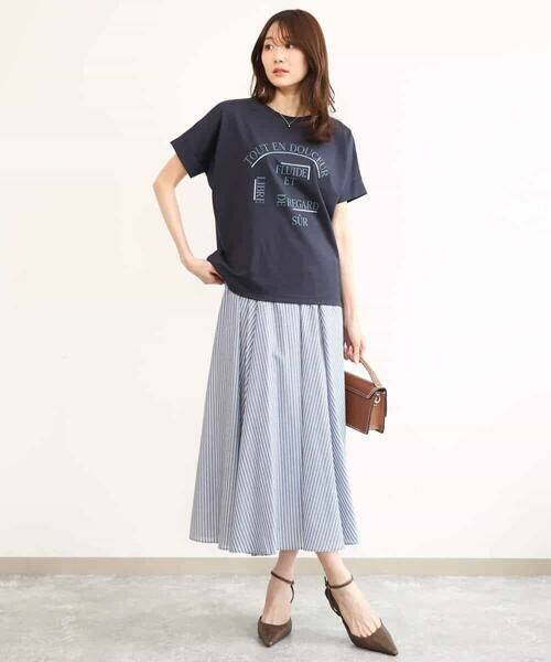 MK MICHEL KLEIN / エムケーミッシェルクラン カットソー | [UVカット/接触冷感/洗える]デザインロゴTシャツ | 詳細5