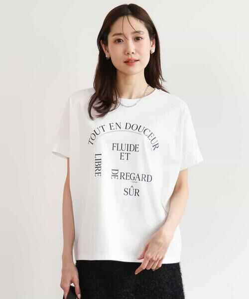MK MICHEL KLEIN / エムケーミッシェルクラン カットソー | [UVカット/接触冷感/洗える]デザインロゴTシャツ | 詳細6