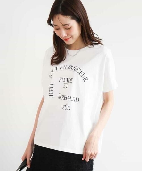 MK MICHEL KLEIN / エムケーミッシェルクラン カットソー | [UVカット/接触冷感/洗える]デザインロゴTシャツ | 詳細7