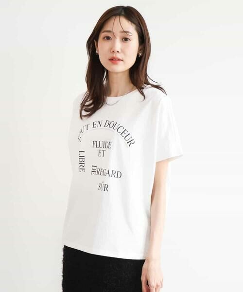MK MICHEL KLEIN / エムケーミッシェルクラン カットソー | [UVカット/接触冷感/洗える]デザインロゴTシャツ | 詳細8