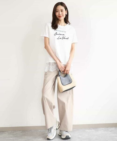 MK MICHEL KLEIN / エムケーミッシェルクラン カットソー | [UVカット/接触冷感/洗える]デザインロゴTシャツ | 詳細4