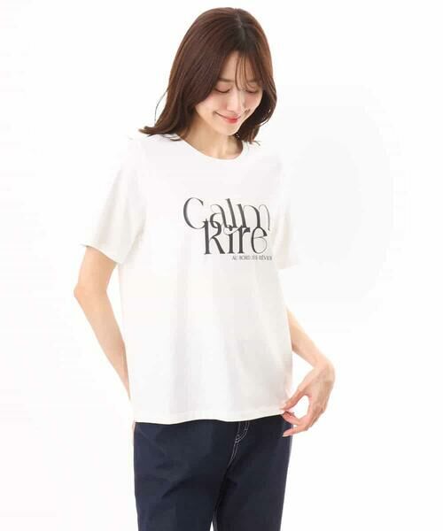 MK MICHEL KLEIN / エムケーミッシェルクラン カットソー | [接触冷感/洗える]コットンロゴTシャツ | 詳細11