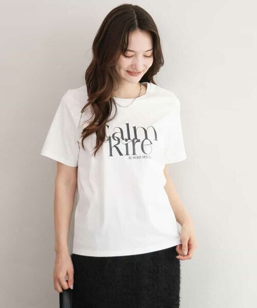 MK MICHEL KLEIN / エムケーミッシェルクラン カットソー | [接触冷感/洗える]コットンロゴTシャツ | 詳細7