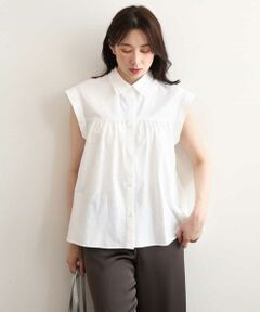 MK MICHEL KLEIN / エムケーミッシェルクラン シャツ・ブラウス | [洗える]フリルネックデザインコットン混シャツブラウス