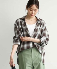 MK MICHEL KLEIN / エムケーミッシェルクラン シャツ・ブラウス | [洗える]オンブレチェック柄シャツブラウス