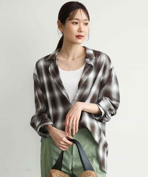 MK MICHEL KLEIN / エムケーミッシェルクラン シャツ・ブラウス | [洗える]オンブレチェック柄シャツブラウス | 詳細15