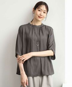 MK MICHEL KLEIN / エムケーミッシェルクラン シャツ・ブラウス | [UVカット/接触冷感/洗える]五分袖ドルマンスリーブサテンブラウス