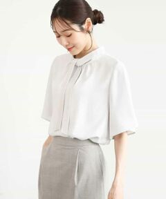 MK MICHEL KLEIN / エムケーミッシェルクラン シャツ・ブラウス | [洗える]レースボウタイ付きスタンドネックブラウス