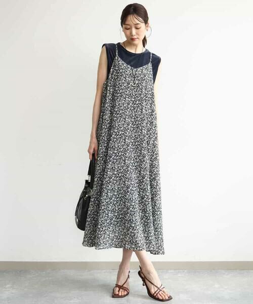 MK MICHEL KLEIN / エムケーミッシェルクラン ロング・マキシ丈ワンピース | [洗える]前後2way花柄シアーキャミワンピース | 詳細10
