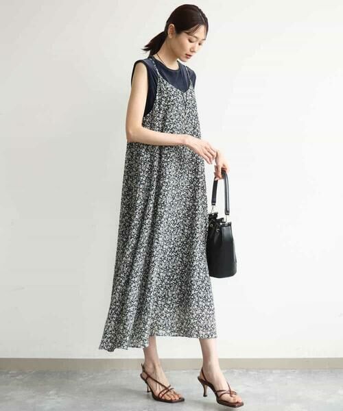 MK MICHEL KLEIN / エムケーミッシェルクラン ロング・マキシ丈ワンピース | [洗える]前後2way花柄シアーキャミワンピース | 詳細11