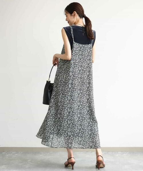 MK MICHEL KLEIN / エムケーミッシェルクラン ロング・マキシ丈ワンピース | [洗える]前後2way花柄シアーキャミワンピース | 詳細12