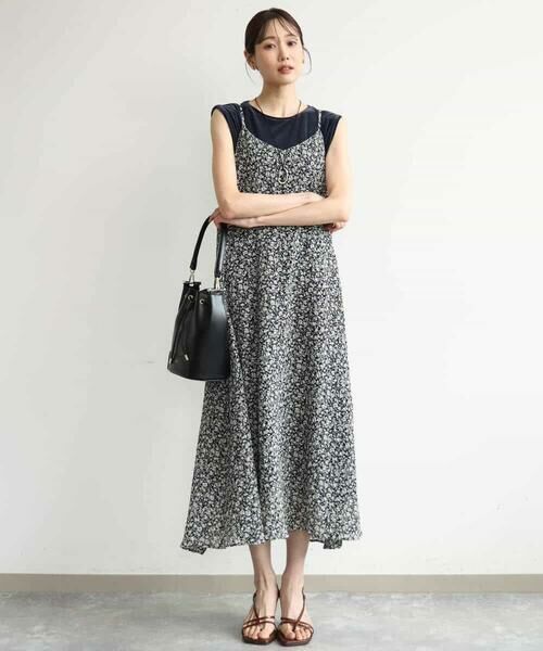 MK MICHEL KLEIN / エムケーミッシェルクラン ロング・マキシ丈ワンピース | [洗える]前後2way花柄シアーキャミワンピース | 詳細13