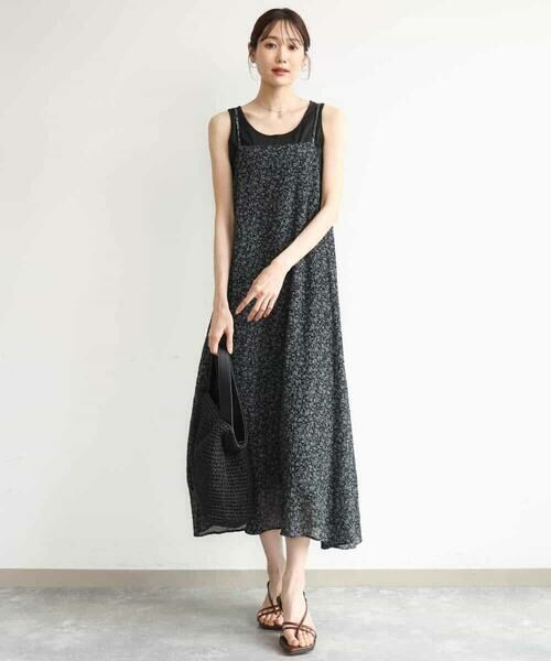 MK MICHEL KLEIN / エムケーミッシェルクラン ロング・マキシ丈ワンピース | [洗える]前後2way花柄シアーキャミワンピース | 詳細2