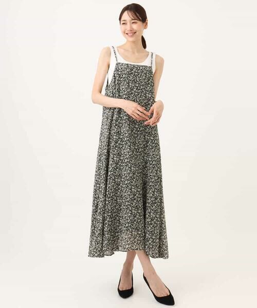 MK MICHEL KLEIN / エムケーミッシェルクラン ロング・マキシ丈ワンピース | [洗える]前後2way花柄シアーキャミワンピース | 詳細23
