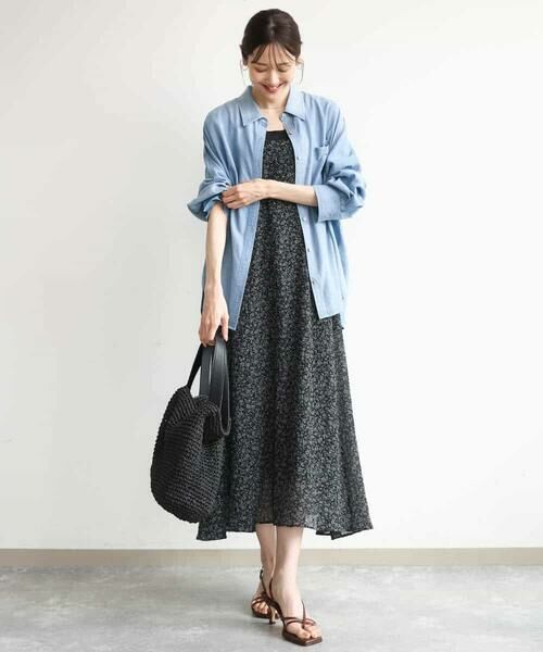 MK MICHEL KLEIN / エムケーミッシェルクラン ロング・マキシ丈ワンピース | [洗える]前後2way花柄シアーキャミワンピース | 詳細7