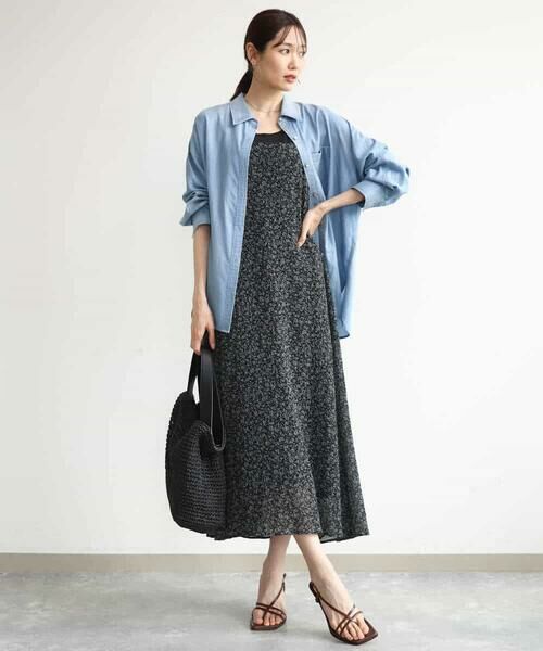 MK MICHEL KLEIN / エムケーミッシェルクラン ロング・マキシ丈ワンピース | [洗える]前後2way花柄シアーキャミワンピース | 詳細8