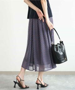 MK MICHEL KLEIN / エムケーミッシェルクラン ロング・マキシ丈スカート | [洗える]ジオメットリック柄シフォンスカート