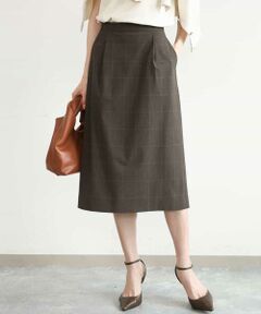 MK MICHEL KLEIN / エムケーミッシェルクラン ロング・マキシ丈スカート | [洗える]グレンチェック柄タイトスカート