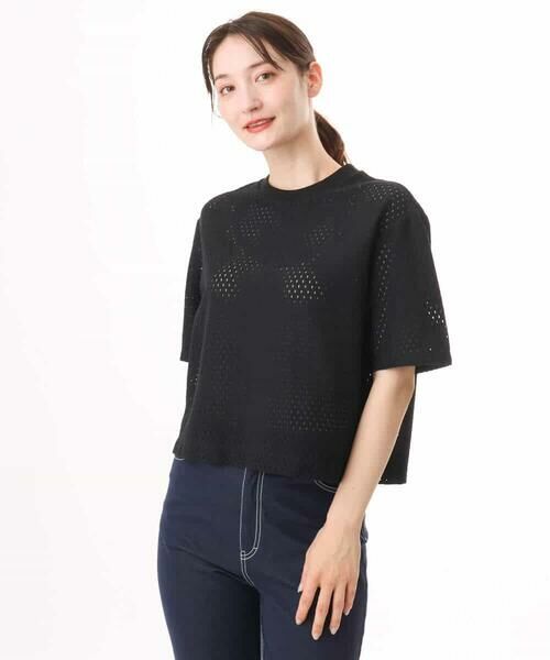 MK MICHEL KLEIN / エムケーミッシェルクラン カットソー | [洗える]ドット調アイレット レースTシャツ | 詳細28