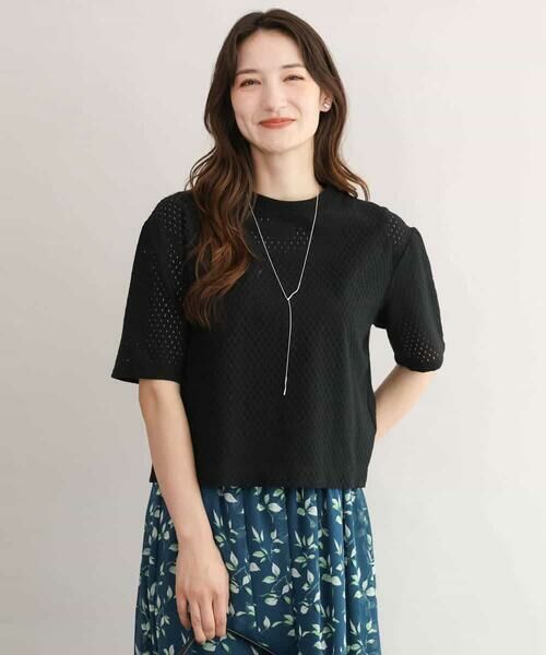 MK MICHEL KLEIN / エムケーミッシェルクラン カットソー | [洗える]ドット調アイレット レースTシャツ | 詳細6