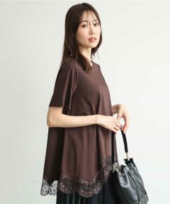 MK MICHEL KLEIN / エムケーミッシェルクラン カットソー | [洗える]イレヘムレースデザインカットソー