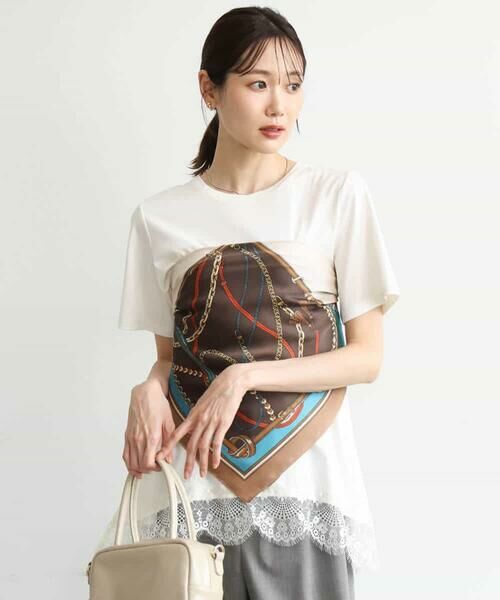 MK MICHEL KLEIN / エムケーミッシェルクラン カットソー | [洗える]イレヘムレースデザインカットソー | 詳細4