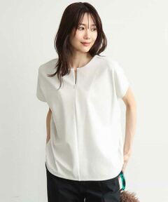MK MICHEL KLEIN / エムケーミッシェルクラン カットソー | [洗える]前後2way フロントジップデザインカットソー